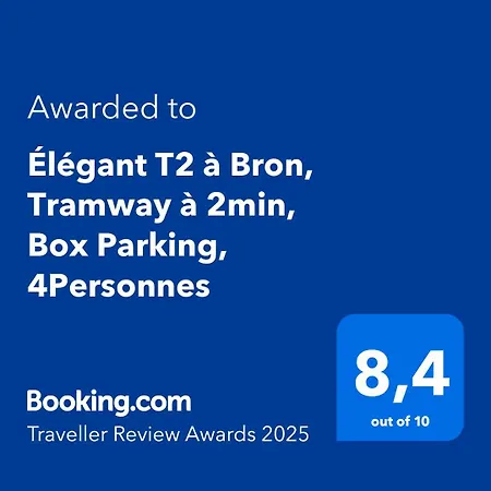 Elegant T2 A Bron, Tramway A 2min, Box Parking, 4personnes Apartment Bron